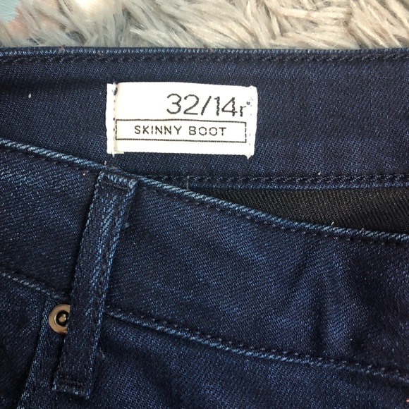 Gap 1969 Skinny Boot Womens Size 14 R (36x32) Dark Wash Stretch Denim Blue Jeans - Picture 2 of 8